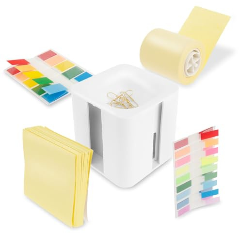 Post It dispenser anteckningshållare med 10 meter anteckningar rulle index klistermärken avtagbara klisterlappar pappersklämmor lätt att använda post it hållare för kontor hem klassrum