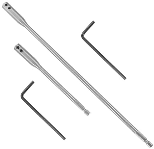 Sewroro Juego de Barras de Extensión para Brocas de Taladro, 4 Piezas (150 Mm 300 Mm) de Metal, con Llave Incluida, Diseño de Cambio Rápido, Conexión Segura y Uso Versátil para