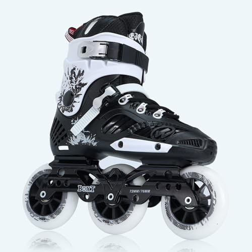 Patines En Línea De Velocidad, Patinetes Profesionales Para Exterior Para Hombre Mujer Adultos, Ruedas De 3*110 Mm Y Rodamientos ABEC-9, Patinales Unisex Para Parque Carretera Calle Slalom(37,Black)