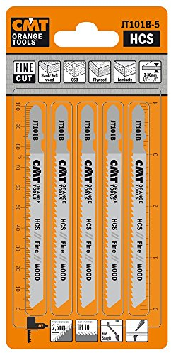 CMT jt101b-5 – 5 Jig Saw Blades HCS 100 x 2.5 x 10tpi (Wood/Straight/fin)