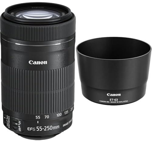 Canon - 8546B002 - Objectif - EF-S 55-250 mm f/4-5,6 IS STM +Canon 8582B001 Pare-Soleil 55-250mm IS STM