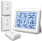 Brifit Thermomètre Hygromètre Numérique sans Fil avec 3 Capteurs, Thermomètre Connecté, Écran LCD, Enregistrement Min/Max, Commutateur ℃/℉, Thermomètre Intérieur et Extérieur pour Maison, Bureau-Blanc