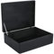 Creative Deco XL Black Plain Wooden Storage Box | 40 x 30 x 14 cm (+/-1 cm) | with Hinged Lid | Gift Box Storage | ROUGH & UNSANDED Wood Keepsake Memory Craft Chest