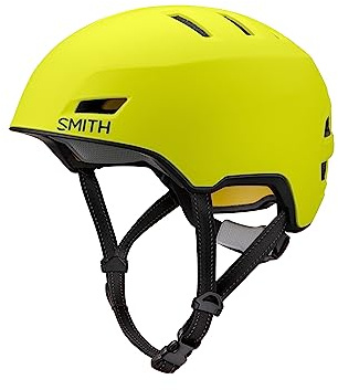 SMITH Express Cycling Helmet – Adult Road Bike Helmet with MIPS Technology – Lightweight Impact Protection for Men & Women – Removable Visor + Integrated Rear Light – Matte Neon Yellow Viz, Medium