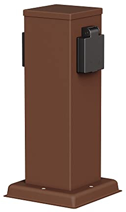 ledscom.de Portalámpara de jardín Polly para Exterior, IP44, 2 vías, Acero Inoxidable, marrón, Angular, 27 cm