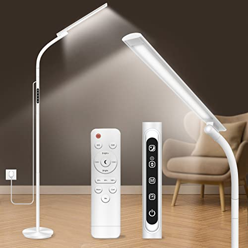 Lampe Luminothérapie, Lampe de Luminothérapie SAD 3-en-1, Luminothérapie Lampe avec Télécommande et Contrôle Tactile et Col de Cygne Ajustable pour la Lecture, le Bureau et la Maison