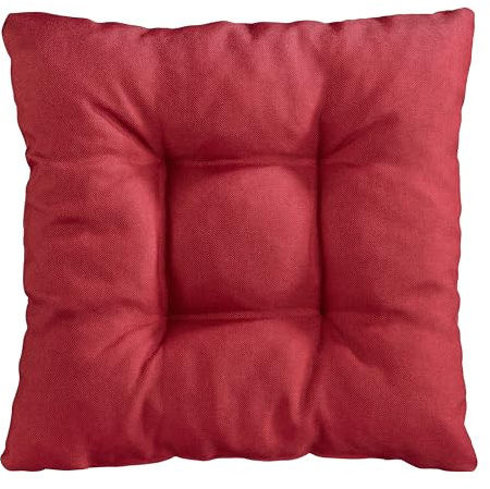 Traumnacht Cozy Stuhlkissen 2er Set 38 x 38 x 6 cm, Sitzkissen für Gartenstuhl, Küche & Esszimmer, bequemes Indoor & Outdoor Stuhlpolster, rot