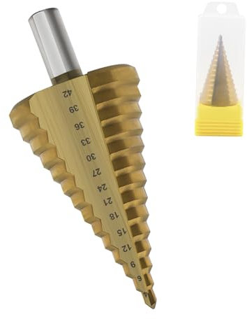 BEASAFY - Broca de metal HSS (14 niveles, 4-42 mm, acero inoxidable, perforadora para madera, plástico, metal