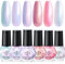 MODELONES Nagellack Set, 6 Farben Nagellack Schnelltrocknend Rosa Lila Weiß Grün Perle Aurora Sommer Nail Polish Set, Langanhaltender Gel Polish Set für DIY Salon Geschenk Maniküre