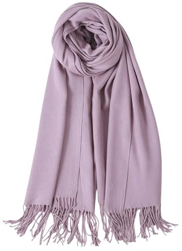 TUSHUSTY Scarf for Women Winter Pashmina Feel Shawl Wraps Softest Warm Blanket Oversized Scarves Evening Dress Wraps Light Purple