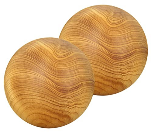Healeved 2pcs Wood Massage Ball Handheld Rolling Ball for Muscle Relief for Hand Training and Massage