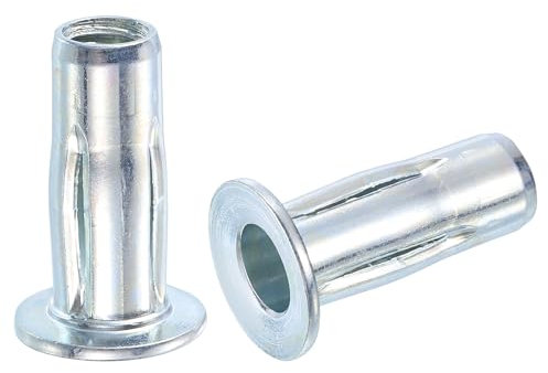 QUARKZMAN Écrous aveugles à rivets Multi-Grip M8, 30pcs Tige pré-bombée Écrou d'insertion fileté à tête plate en acier au carbone Plus Écrous pour la construction industrielle