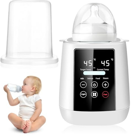 Chauffe Biberon Multifonction,6 en 1 Chauffe-Biberon Électrique Rapide,Stérilisateur de Biberons avec Écran Tactile,Stérilisateur Vapeur avec Intelligent de la Température,Arrêt Automatique