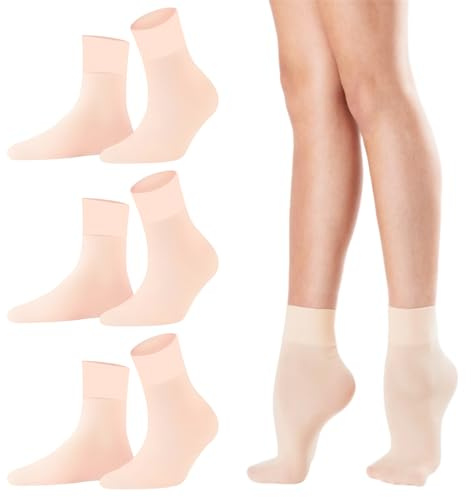 SAIIURV 3 Pares Calcetines de Ballet para Niñas, Suave Elástico Calcetines de Baile Sin Costuras para Yoga Competición de Gimnasia Rítmica Fitness Sports Talla EU 22-30 (Rosa)