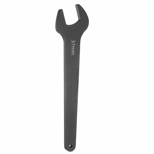 HARFINGTON Single Open End Wrench 37mm Metric 15 Degree Offset Angle U-Shaped Open Ended Spanner Small Flat Head Blackening Wrench with Straight Shank for Automotive Repair Furniture Assembly