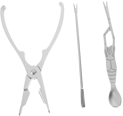 TOBBOMEY Kit de Herramientas para Comer de Acero Inoxidable Pinzas Multifuncionales para Cangrejo y Langosta Caja de Almacenamiento para Hogar y Restaurante Color