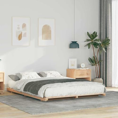 Marco de Cama de Suelo de Madera Maciza de Pino, Diseño de Perfil bajo, Estilo Japonés, Marco de Soporte de Colchón de Fácil Montaje para Uso Doméstico en Dormitorio (160x210cm)