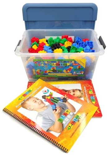 Morphun Junior Xtra - Set di costruzioni, 400 pezzi, gioco di costruzione a incastro, giocattolo educativo per bambini