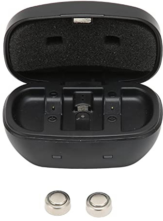 Dioche Étui de Chargement 2 Piles Bouton Rechargeables USB A675 avec Boîtier de Chargement pour Appareils Auditifs – Puissance Durable, Facile à Utiliser, Matériau ABS