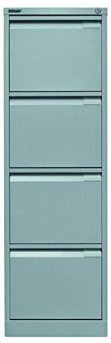 BISLEY Hängeregistraturschrank, einbahnig, DIN A4, 4 HR-Schubladen, Metall, 355 Silber, 62.2 x 41.3 x 132.1 cm