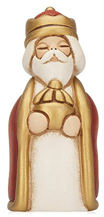 THUN - Re Magio Baldassarre con Incenso - Versione Rossa - Statuine Presepe Classico - Ceramica - I Classici