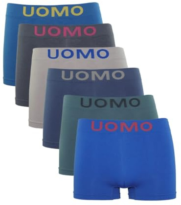 Channo Calzoncillos Boxer de Hombre Licra sin Costuras Seamless Lisos Color Uniforme (Pack D, L)