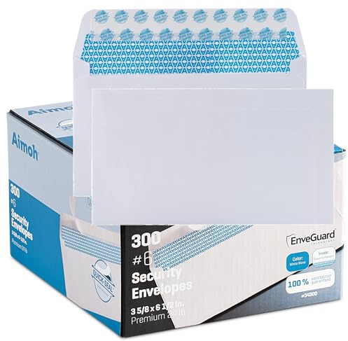 Aimoh #6 3/4 Small Envelopes Self Seal Security Envelopes No Window 300Ct