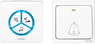 VIRONE WAYO AC Timbre Inalámbrico Exterior Impermeable Sin Batería Sistema De Aprendizaje 25 Tonos 80 M