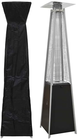 Dellonda Pyramid Gas Patio Heater 13kW for Commercial & Domestic Use, Supplied with Cover, Black - DG224