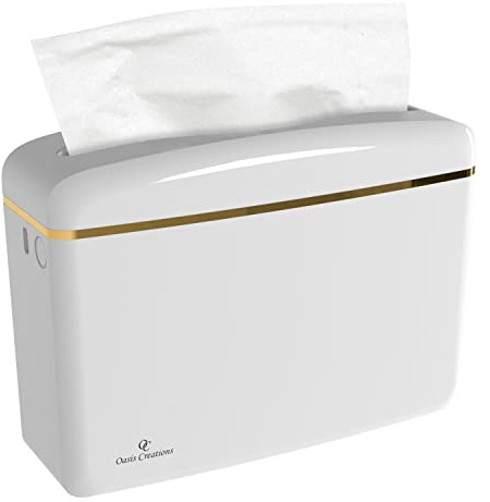 Countertop Multifold Hand Paper Towel Dispenser by Oasis Creations, Single Sheet Dispensing – Glossy White