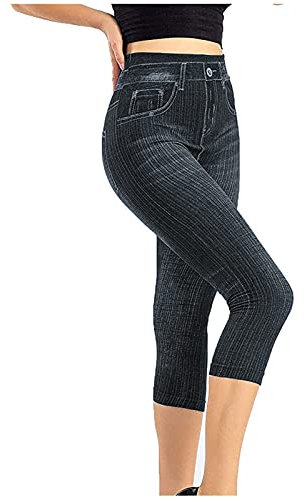 DeaAmyGline 3/4 Jeans Damen Sommer - Capri Jeans Damen Stretch Dreiviertel Jeanshose Damen High Waist Caprihose Skinny Kurze Denim Hose Leggings Sommerhose Damenjeans Sommerjeans Jeans Hosen Frauen
