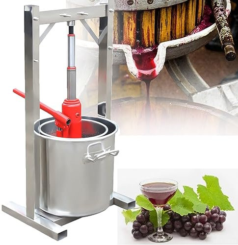 Spremiagrumi Manuale, Pressa Per Frutta E Vino In Acciaio Inossidabile, Estrattore Manuale Per Pressa Per Miele, Con Doppio Barilotto In Acciaio Inossidabile, Per Succhi, Sidro, Vino, Olio D'Oliva,12L