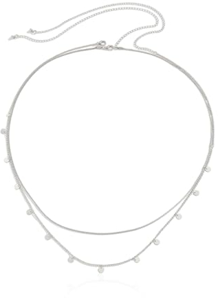 KWJEIULSOQ Gürtel Damen Bauchkette Körperkette Kettengürtel Verstellbare Taillenkette, Mehrschichtig Hüftkette Bauchkette Waist Chain Belly Chain Bikini-Kette Party Körperschmuck (Silber)