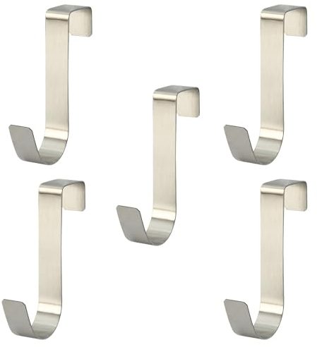 Lot de 5 Crochets Porte Simples, Crochets Robustes en Forme de Z, Crochet Suspension pour Tiroir D'armoire, Crochets Suspension Réversibles, Patères Polyvalentes en Acier Inoxydable, pour Placards