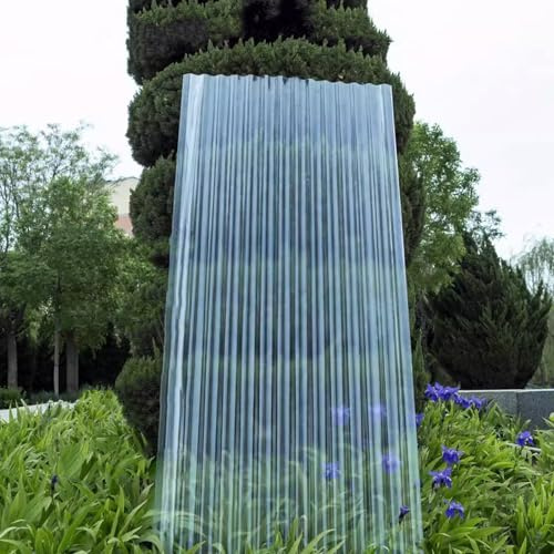 Wellplatte,Isolierende Wellbahn,FRP-Tageslichtplatten,1,2mm Dicke Profilplatten Trapez,Dachplatten,Transparent Kurzrollen,für Wintergarten-Carport-Gewächshaus,Anpassbar (0.9x2.3m/35x91in)