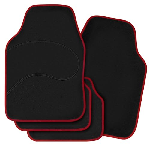 WOLTU Tapis Voiture Universel, Tapis de Voiture Antidérapant, en Tissu, Rouge