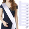NJCXOLA Lot de 8 écharpes blanches vierges en satin pour décoration de mariage et fête