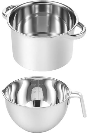 Pitycbo Juego para Baño María, Recipiente para Mezclar, Olla de Acero Inoxidable Resistente a Temperaturas para Derretir Chocolate, para Hacer V