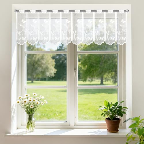 SHIQUAN Bistrogardine, 130 x 45 cm, mit Schmetterlings- und Blumenmuster