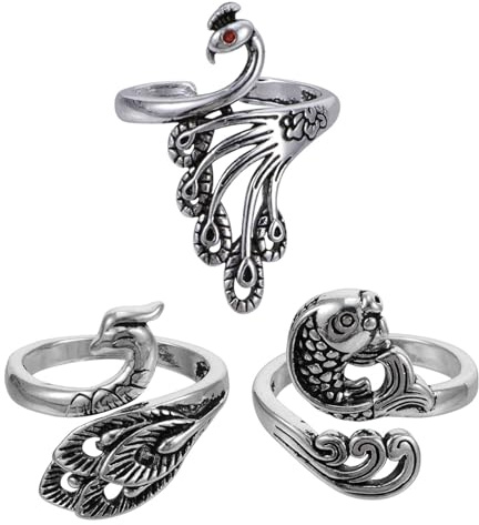 BESTonZON Set 3 Pezzi Anelli per Maglieria Regolabili Strumento per Avvolgere Filo e Mantenere Tensione Costante Accessori per Cucito e Uncinetto Forma ad Anello Adattabile alle Dita