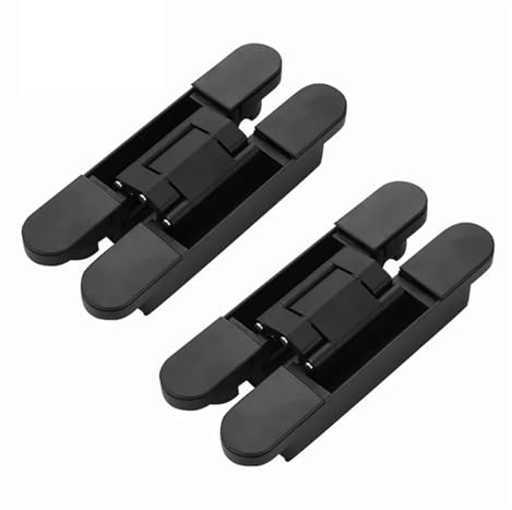 Gångjärn i rostfritt stål, 2 st/parti 40/80 kg gångjärnsförsedda möbelbeslag dold trädörr vikdörr justerbar form bärförmåga(40KG-black)