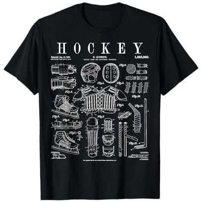 Joueur de Hockey sur Glace - Sport d'hiver - Imprimé Verni Vintage T-Shirt
