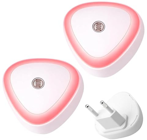 Luz Roja Nocturna Melatonina 2 PCS LED Enchufe - Red Light Therapy Interior | Lámpara Luz Roja Adulto y Bebé Infantil con Sensor Crepuscular - Bombilla Roja para Dormir Mejor y Relajación