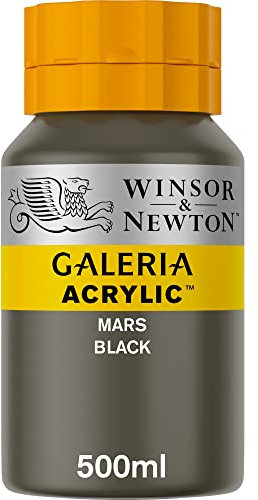 Winsor & Newton 2150386 Galeria Acrylfarbe, hohe Pigmentierung, lichtecht, buttrige Konsistenz, 500 ml Topf - Marsschwarz