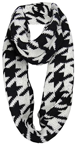 TigerTie großer Loop Strickschal schwarz weiss gemustert - Schal Schlauchschal Rundschal