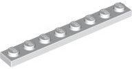LEGO Plate 1x8 In White Pack of 10.
