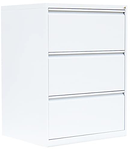 Lüllmann Büro Hängeregistratur Schrank komplett montiert weiß Hängeregisterschrank 101x76x62cm (HxBxT) mit 3 Schüben doppelbahnig 561327