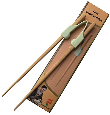 Senior ICare Chopstick Helper - Training Chopsticks for Adults, Beginners, Trainers or Learners, Right or Left Handed - Non-Slip, Reusable, Replaceable