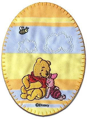 Comercial Mercera Disney © Winnie Pooh Und Ferkel Biene - Aufnäher, Bügelbild, Aufbügler, Applikationen, Patches, Flicken, Zum Aufbügeln, Größe: 10,7 x 8 cm