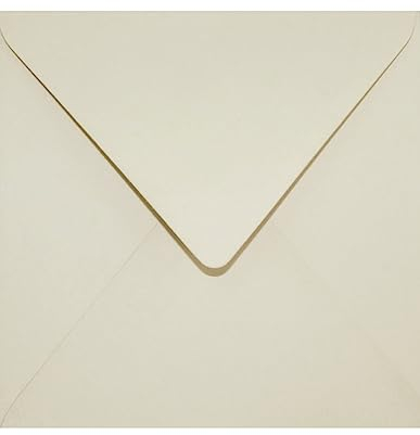 Netuno 100 Briefumschläge quadratisch Dunkel-Creme 153x 153 mm 120g Keaykolour Biscuit farbige Briefkuverts Öko hochwertig Briefhüllen recycled für Hochzeit Geburtstag Weihnachten Taufe Einladungen